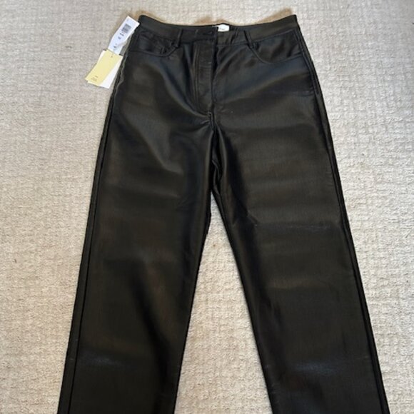 NWT Aritzia Melina High Rise Straight Leg Faux Leather Pant Size 10 - Picture 1 of 3